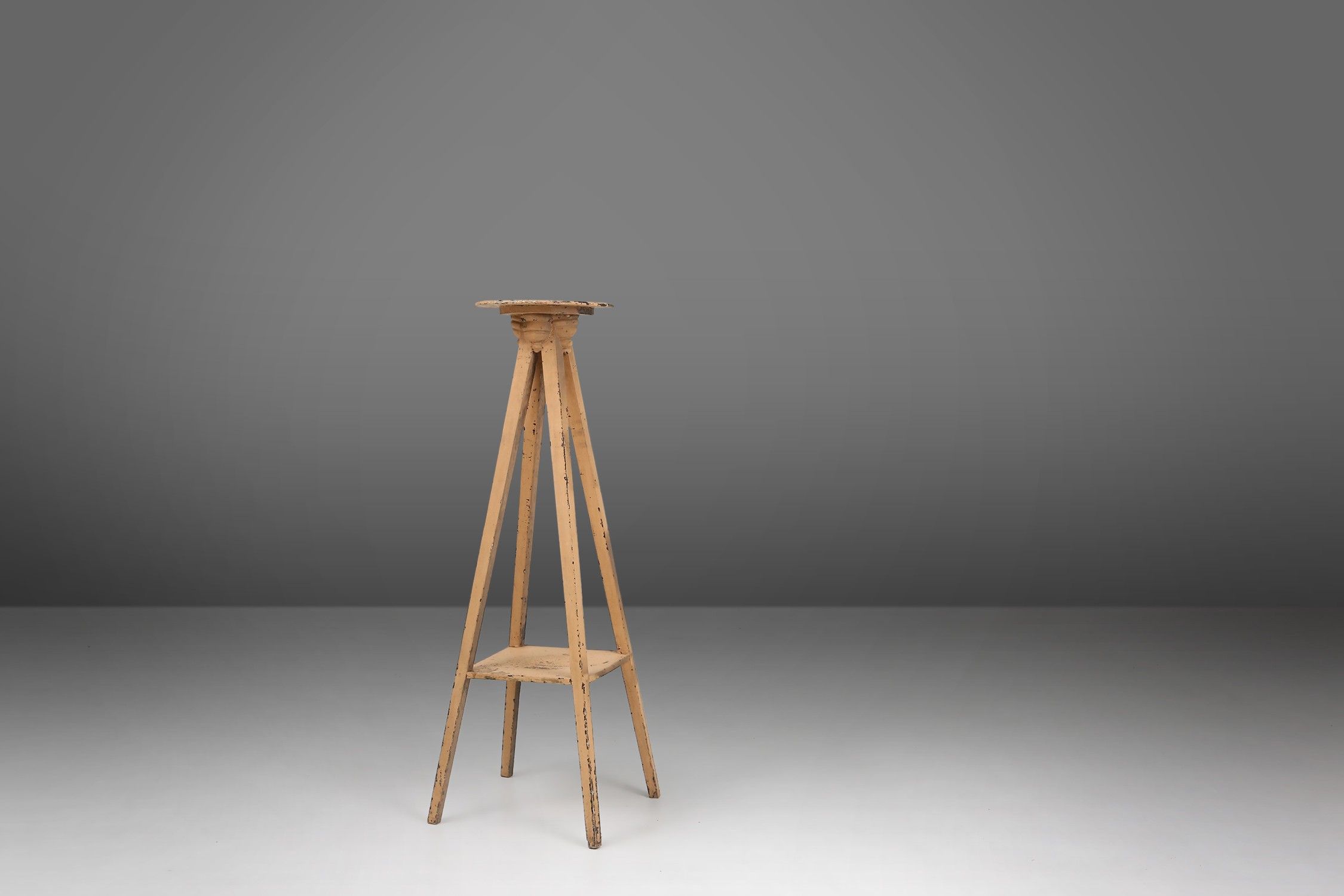 Elegant industrial console in wood with rich patina, France, 1900thumbnail